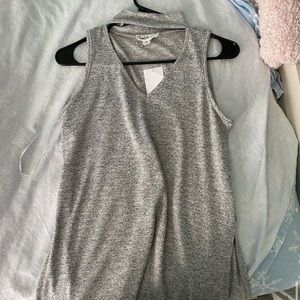 gray cut out tank top